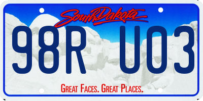 SD license plate 98RU03