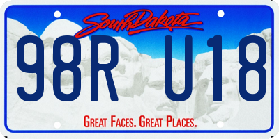 SD license plate 98RU18