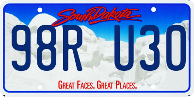 SD license plate 98RU30