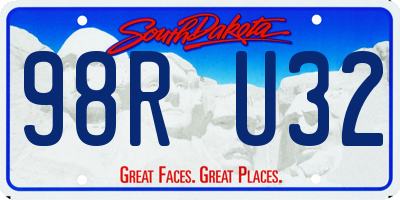 SD license plate 98RU32
