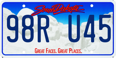 SD license plate 98RU45