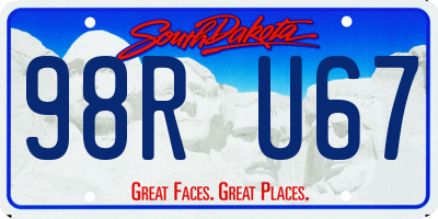 SD license plate 98RU67