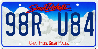 SD license plate 98RU84