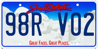 SD license plate 98RV02