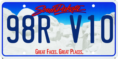 SD license plate 98RV10