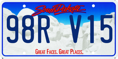 SD license plate 98RV15