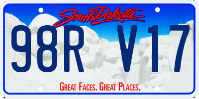 SD license plate 98RV17