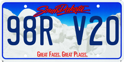 SD license plate 98RV20
