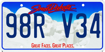 SD license plate 98RV34