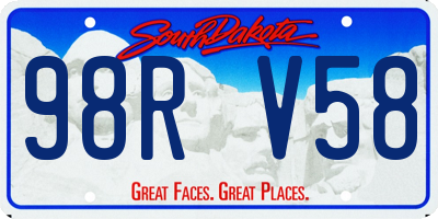 SD license plate 98RV58