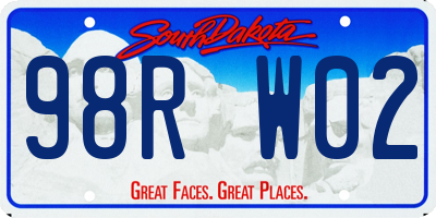 SD license plate 98RW02