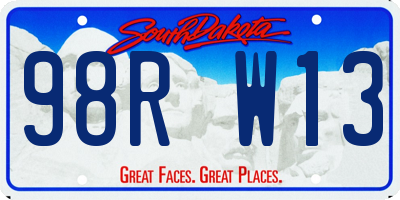 SD license plate 98RW13