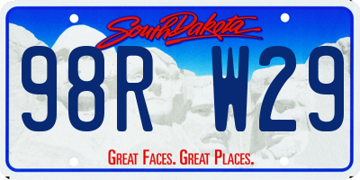 SD license plate 98RW29