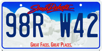 SD license plate 98RW42