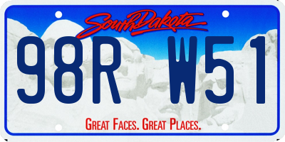 SD license plate 98RW51