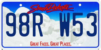 SD license plate 98RW53