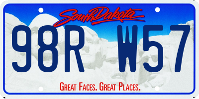 SD license plate 98RW57