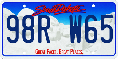 SD license plate 98RW65