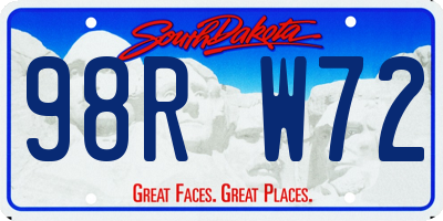 SD license plate 98RW72