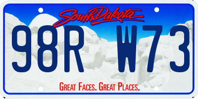 SD license plate 98RW73
