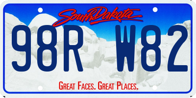 SD license plate 98RW82