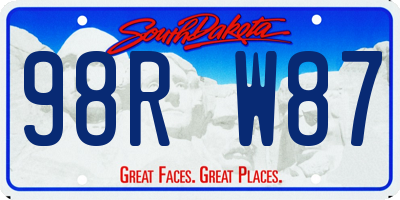 SD license plate 98RW87