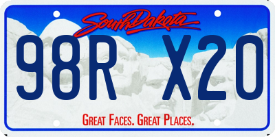 SD license plate 98RX20