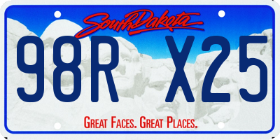 SD license plate 98RX25
