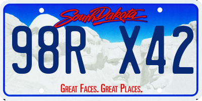 SD license plate 98RX42