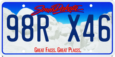 SD license plate 98RX46