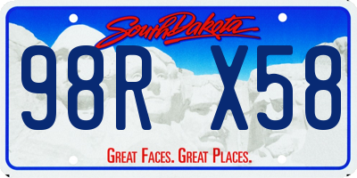 SD license plate 98RX58