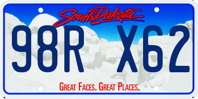 SD license plate 98RX62