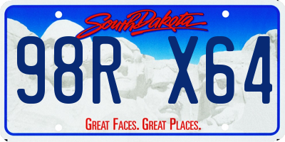 SD license plate 98RX64