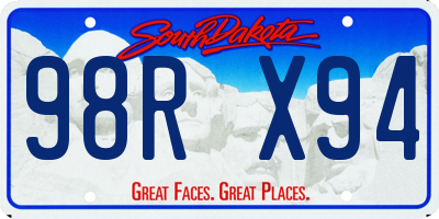 SD license plate 98RX94