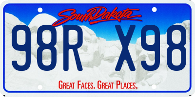 SD license plate 98RX98