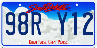 SD license plate 98RY12