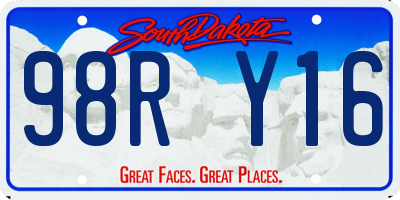 SD license plate 98RY16