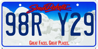 SD license plate 98RY29