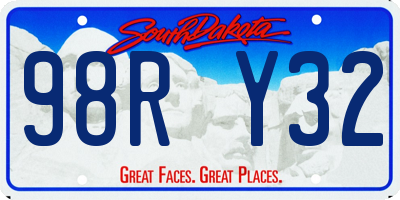 SD license plate 98RY32