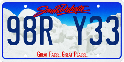 SD license plate 98RY33