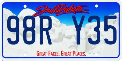 SD license plate 98RY35