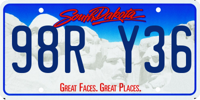 SD license plate 98RY36