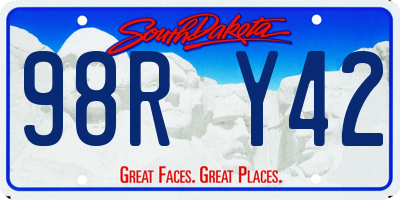 SD license plate 98RY42