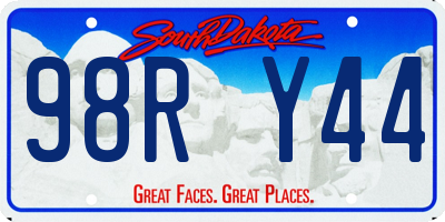 SD license plate 98RY44