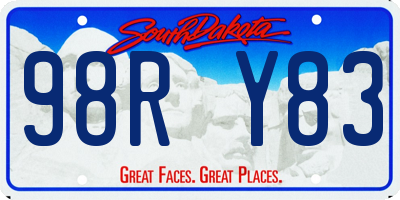 SD license plate 98RY83