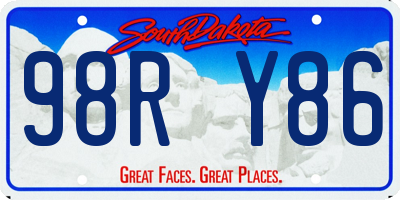 SD license plate 98RY86
