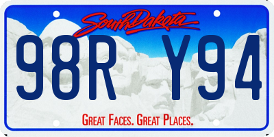 SD license plate 98RY94