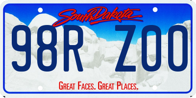 SD license plate 98RZ00