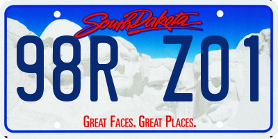 SD license plate 98RZ01