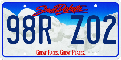 SD license plate 98RZ02